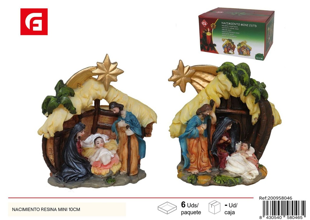 Nacimiento en resina mini 10 cm - Figuras de Navidad