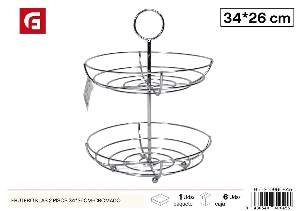 Frutero Klas 2 pisos 34*26cm cromado