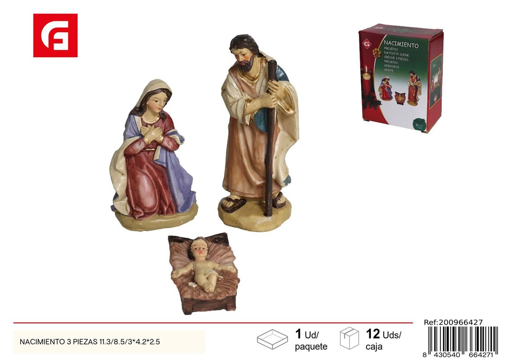 Nacimiento de Jesús 3 piezas - Figuras de Navidad