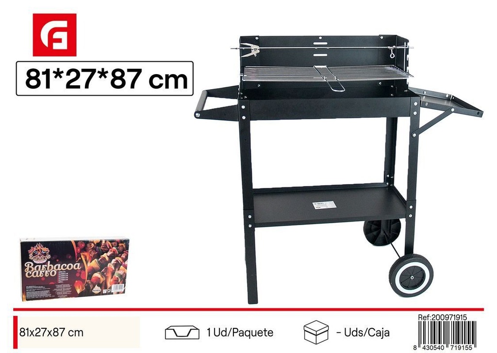 Barbacoa 81x27x87cm para asados al aire libre