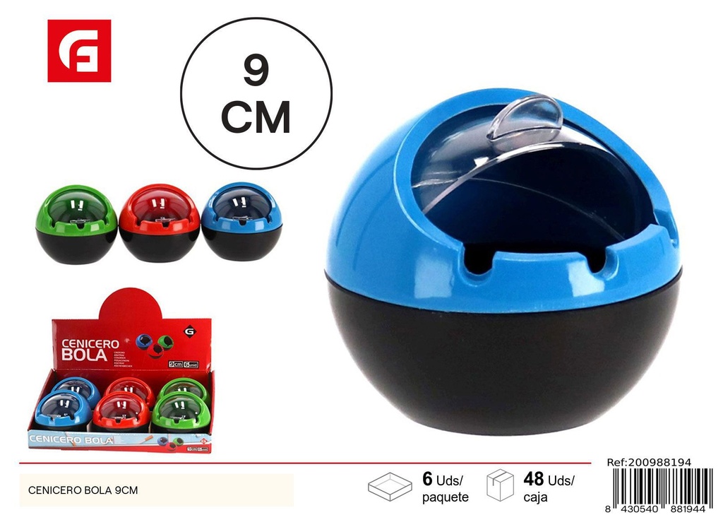 Cenicero bola 9cm - Artículos de fumador y accesorios