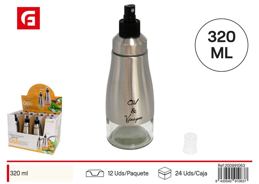 Vinagrera Oslo con spray de 320ml para cocina