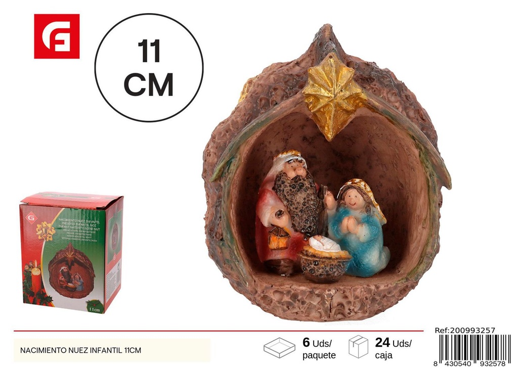 Figura de nacimiento niño Jesús 11cm - Decoración navideña