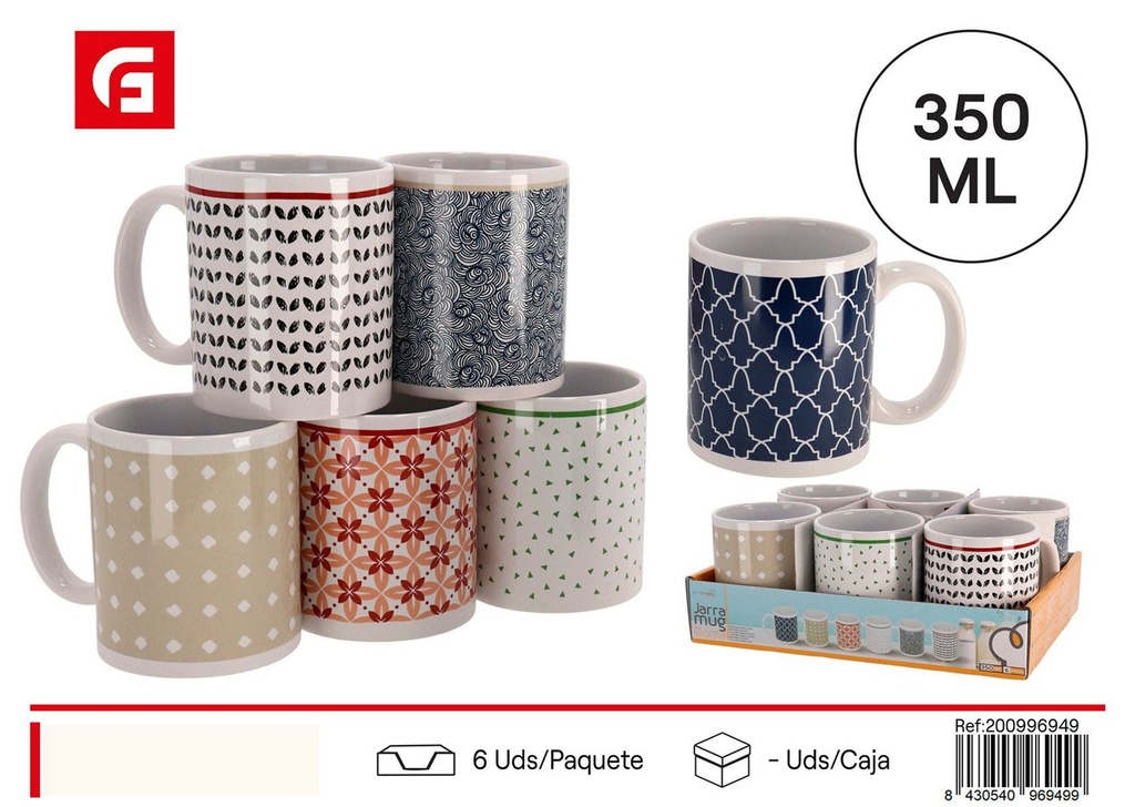 Jarra mug 350ml Roma (6 surtidos) - Cristalería