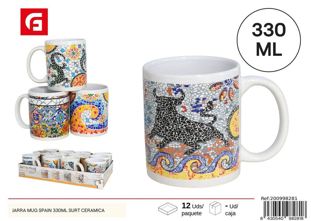 Jarra cerámica Mug Spain 330ml surtido - Vasos de cerámica