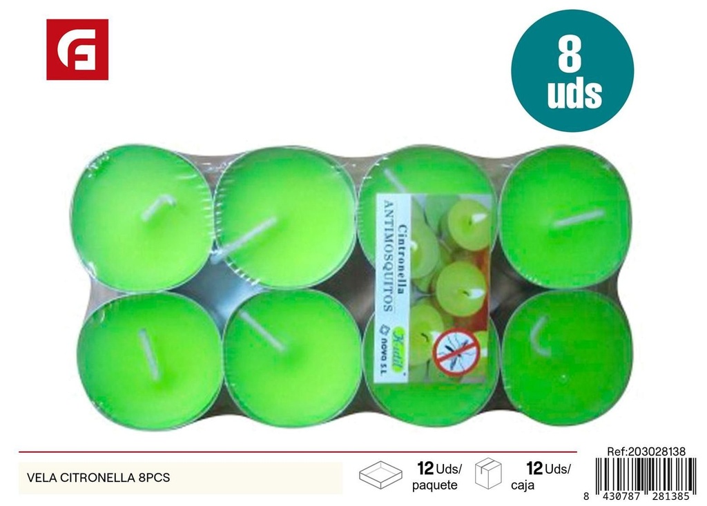 Vela citronela 8PCS - Ambientadores y velas