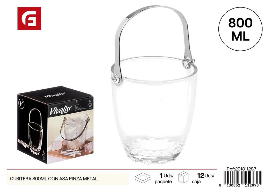 Cubitera metálica 800ml con asa - Accesorios de cocina