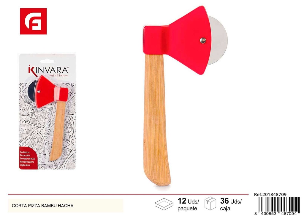 Cortador de pizza de bambú - Utensilios de cocina