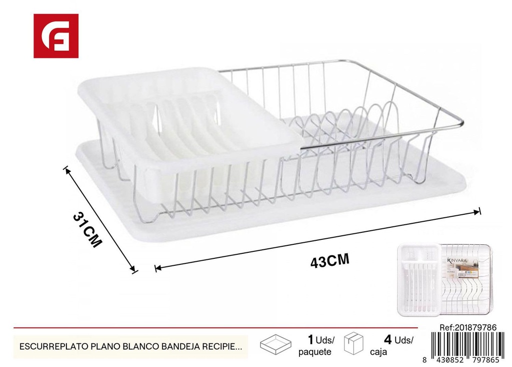 Escurriplato plano blanco - Utensilios de cocina