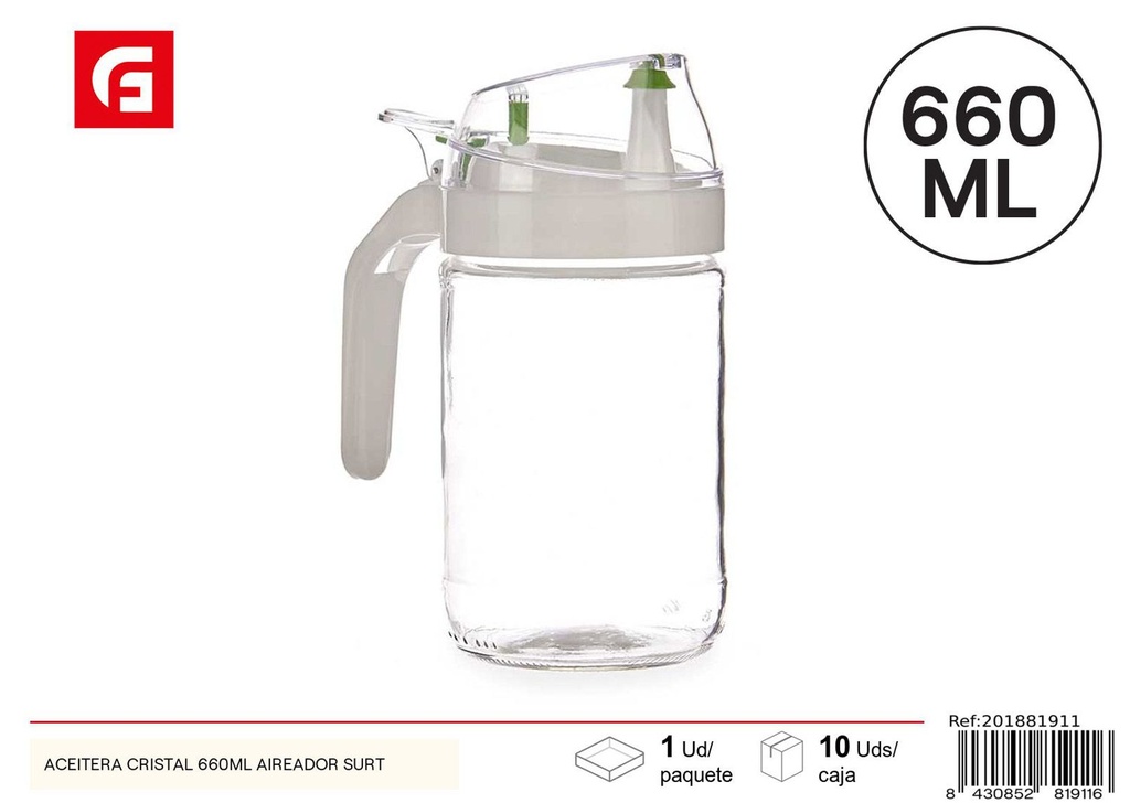 Aceitera de cristal 660ml - Accesorios de cocina