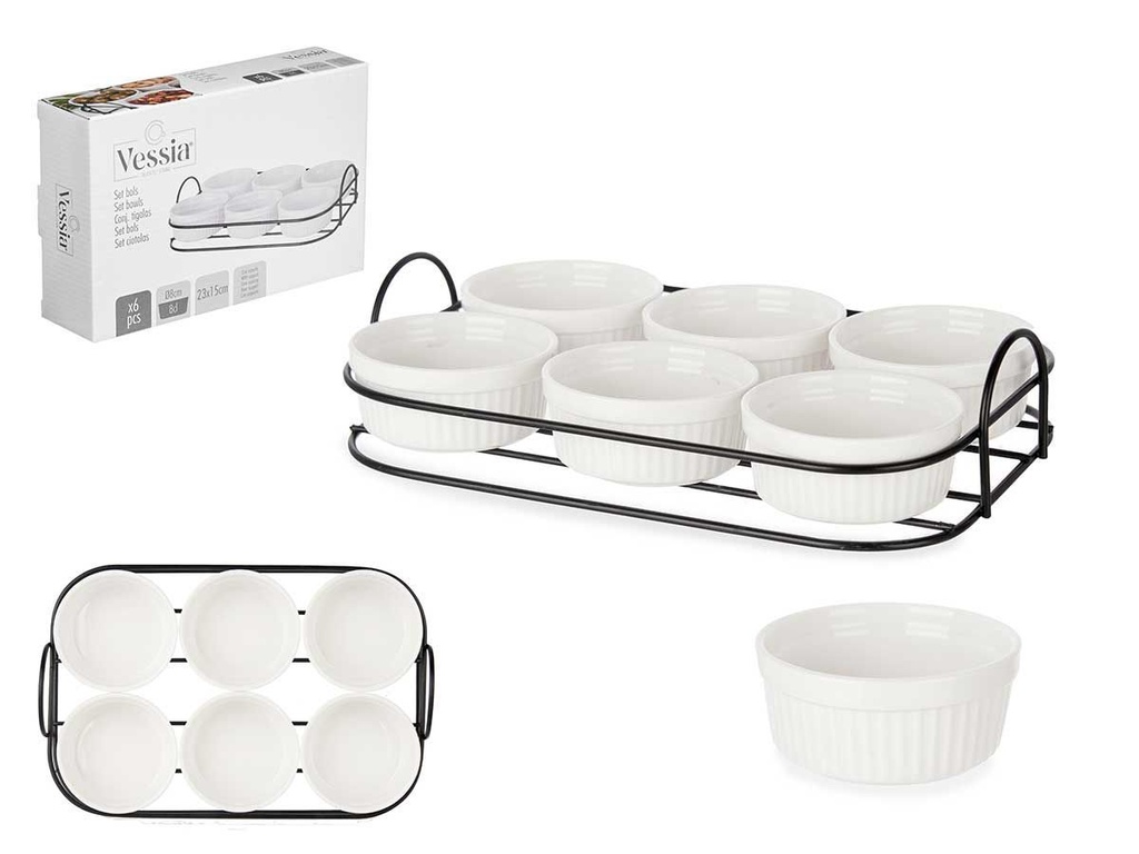 Set de 6 pzs aperitivo soporte de porcelana - Artículos de cocina