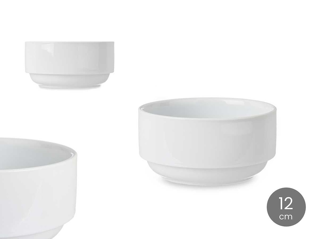 Bowl apilable de porcelana 12cm para servir y almacenar alimentos