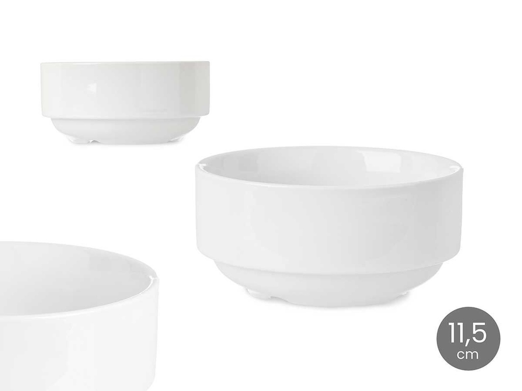 Bowl apilable de porcelana 11.5cm para cocina