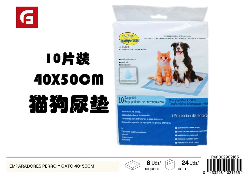 Empapadores para perro y gato 40x50cm para absorber líquidos