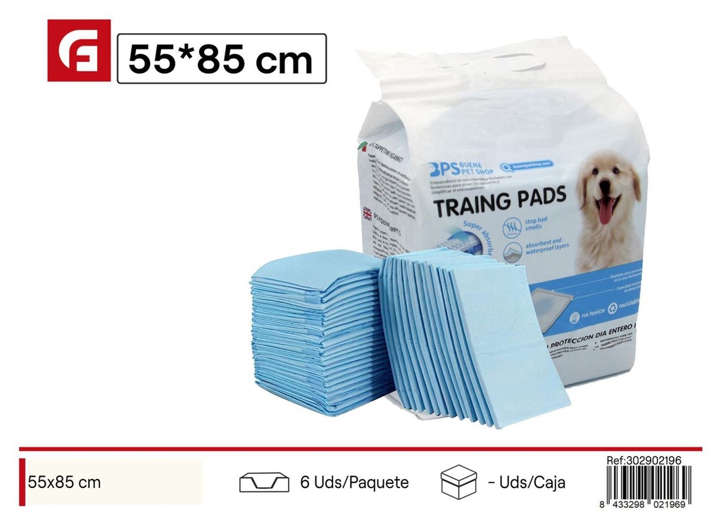 Empapadores para mascotas 30 piezas 55x85cm absorbentes 