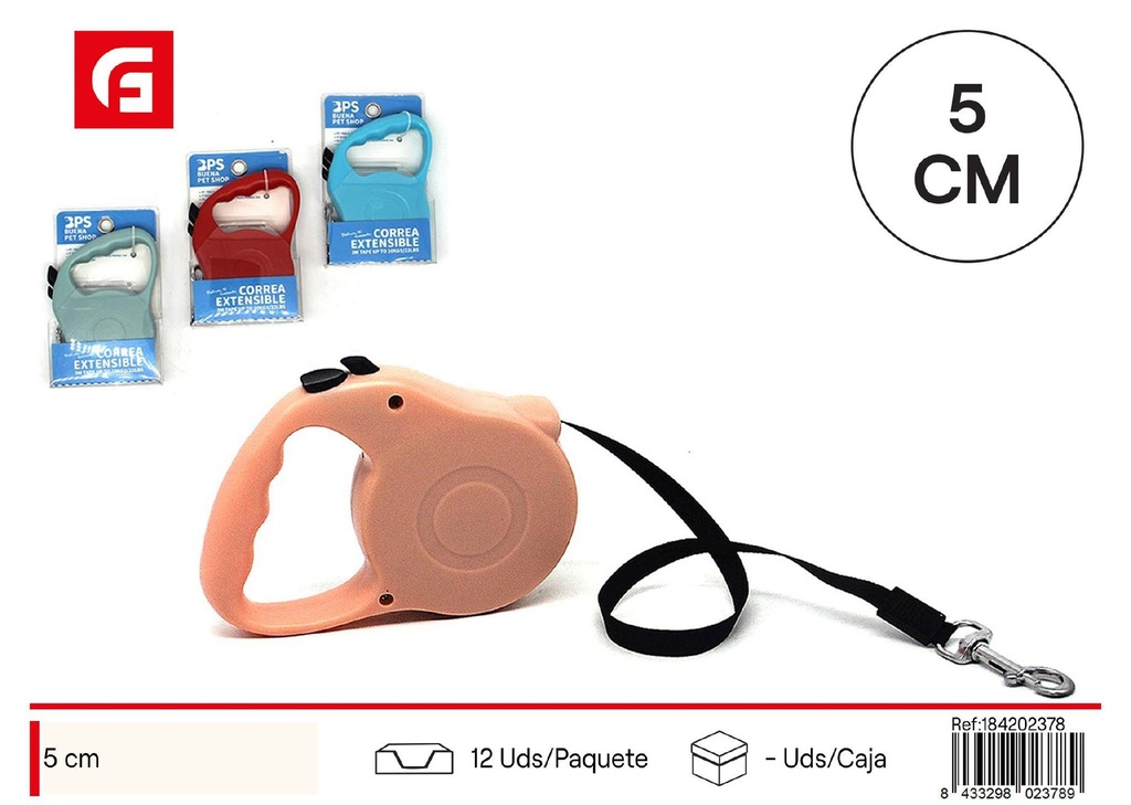Correa extensible para perro 5cm - Accesorios para mascotas