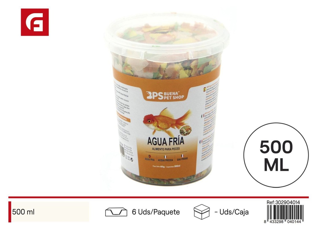 Alimento para peces agua fría 60gr (500ml) - Alimento para mascotas