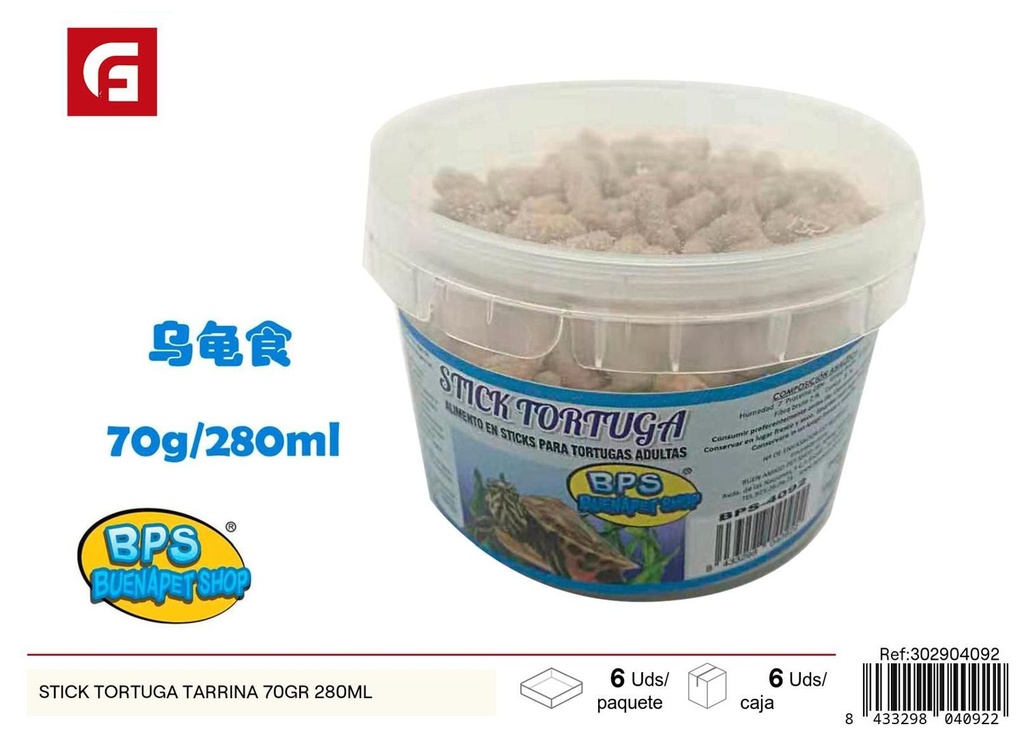 Stick de comida para tortugas en tarrina 70gr 280ml