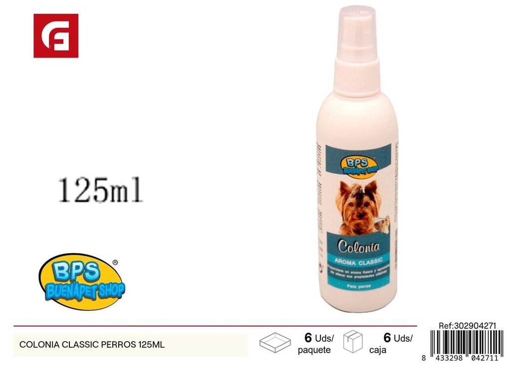 Colonia Classic Perros 125 ml - Cuidado para mascotas