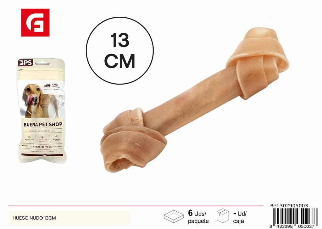 Hueso nudo 13cm para perros para masticación y entretenimiento