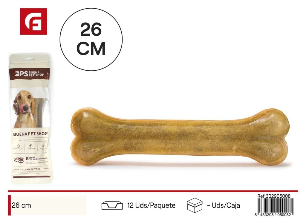 Hueso prensado para perros 26cm snack masticable