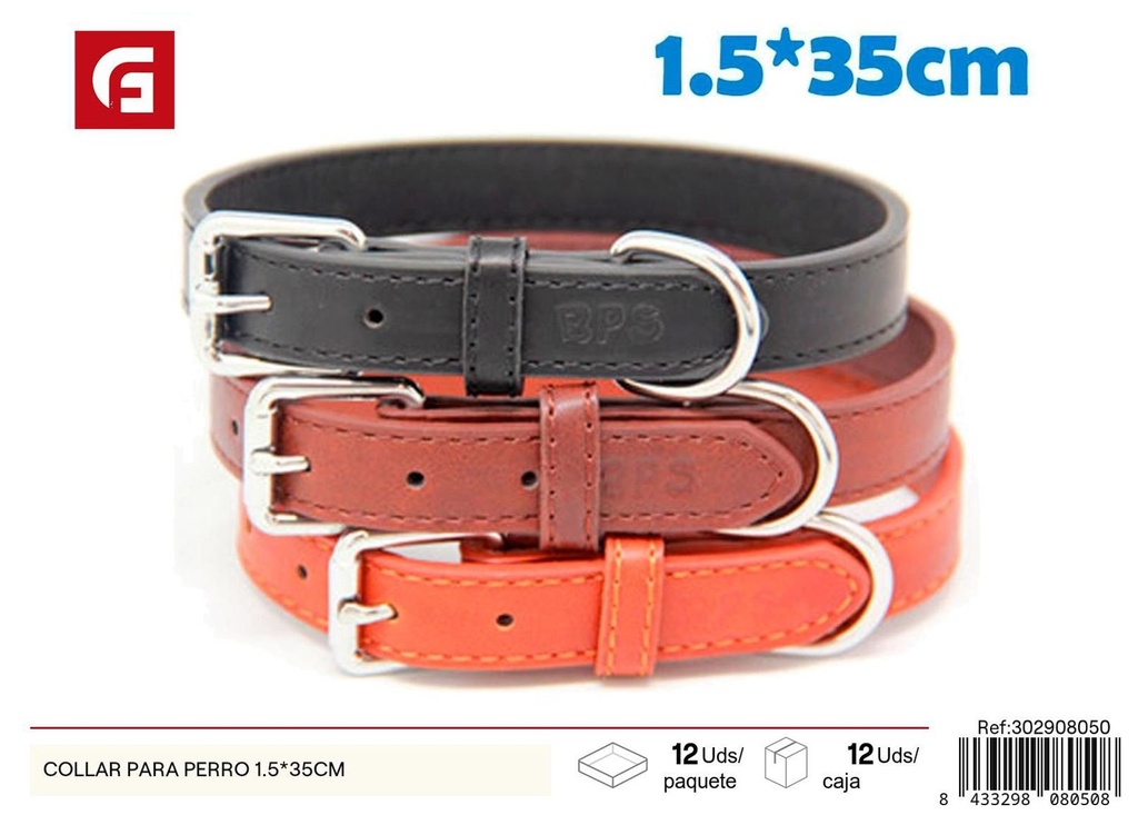 Collar para perro 1.5*35 cm - Collares y correas para mascotas 