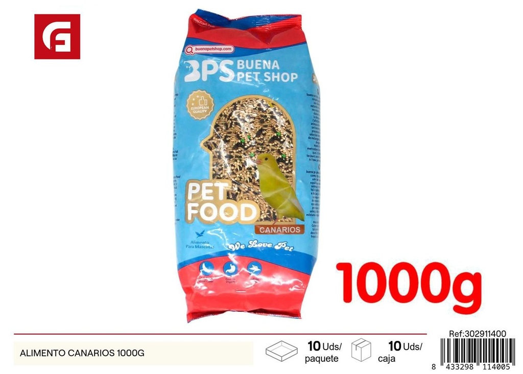 Alimento para canarios 1000g para mascotas