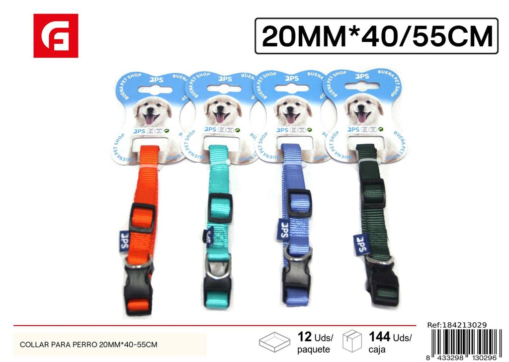 Collar para perro 20mm*40-55cm ajustable