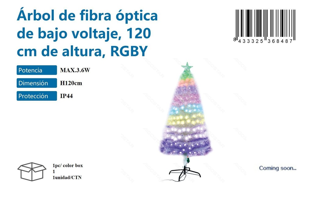 Árbol de Navidad de fibra óptica 120 cm - Decoración Navideña