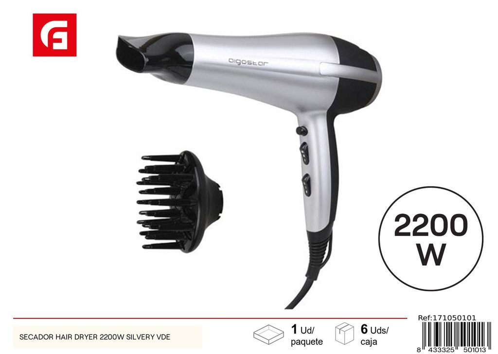 Secador Hair Dryer 2200W - Electrodomésticos de belleza