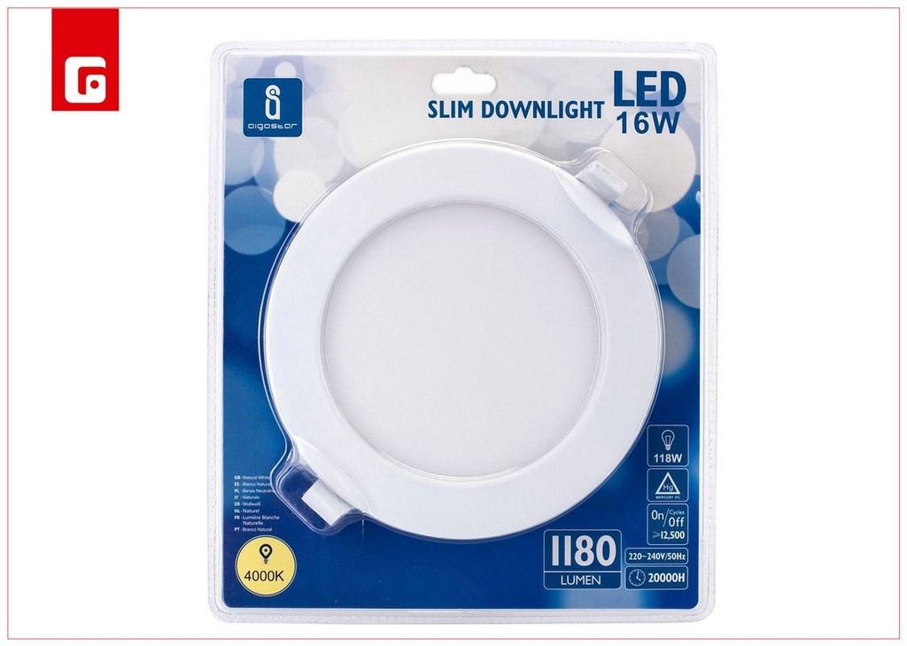 Lámpara LED de tubo slim down light E6 16W 4000K - Iluminación