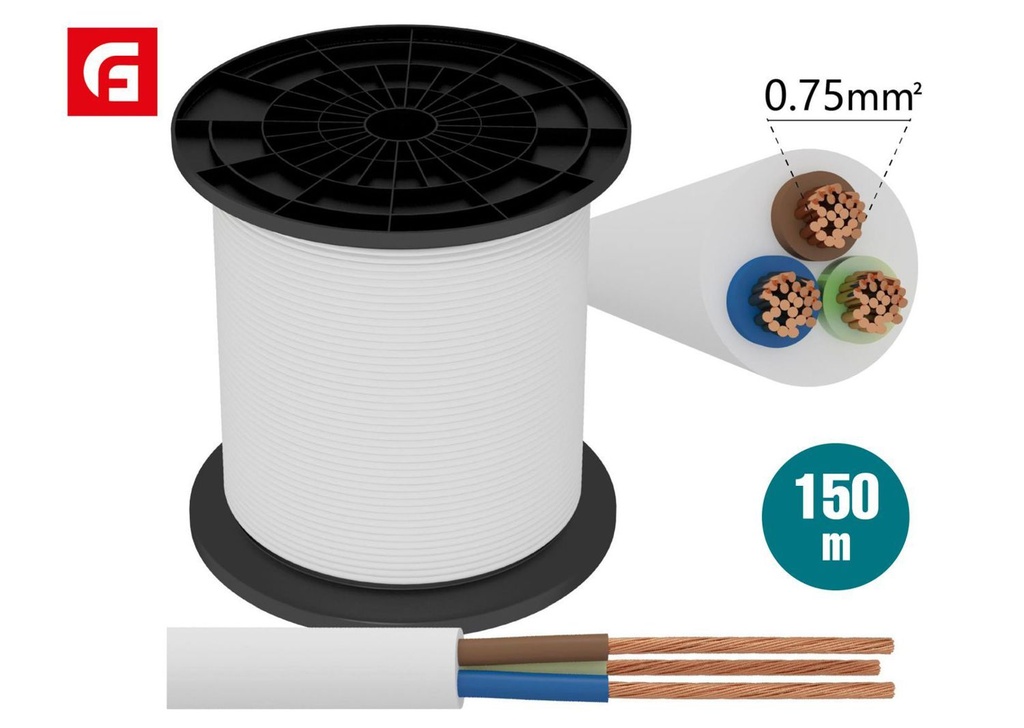 Cable 3G 0.75 150M blanco - Suministros eléctricos