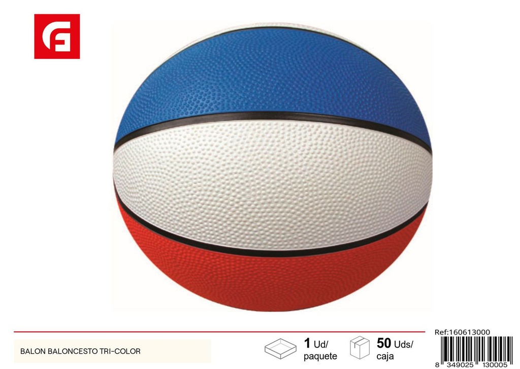Balón de baloncesto tri-color 24x24x24 cm - Material de papelería y deportes