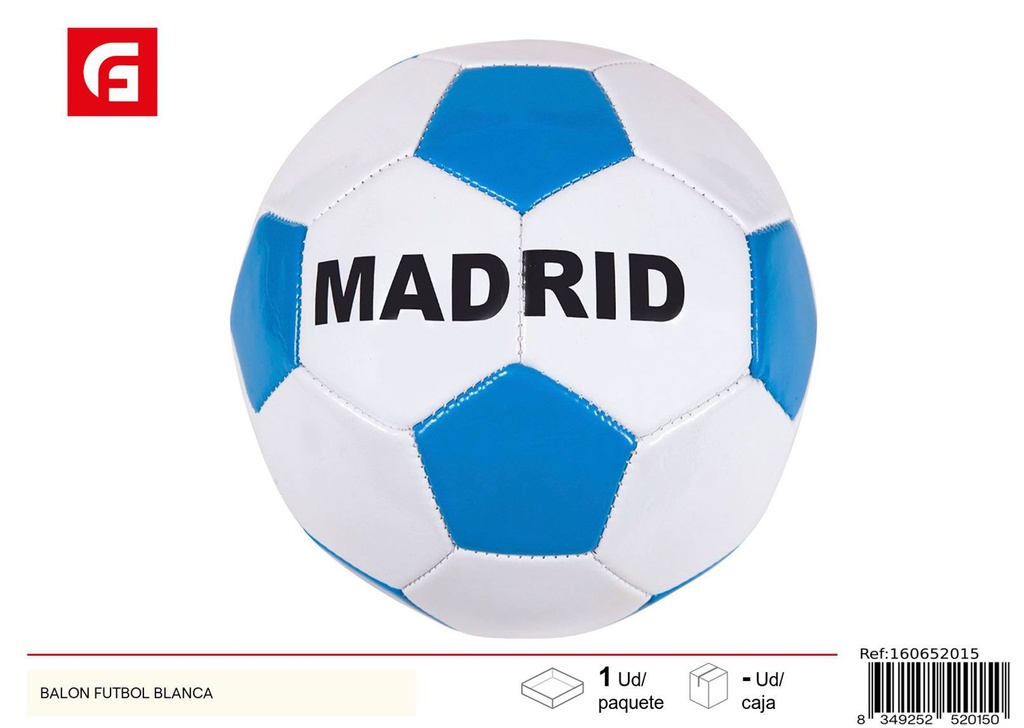 Balón de fútbol blanco para deportes y recreación