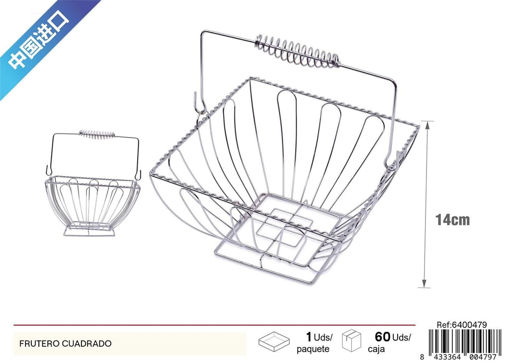 Frutero cuadrado para cocina y hogar