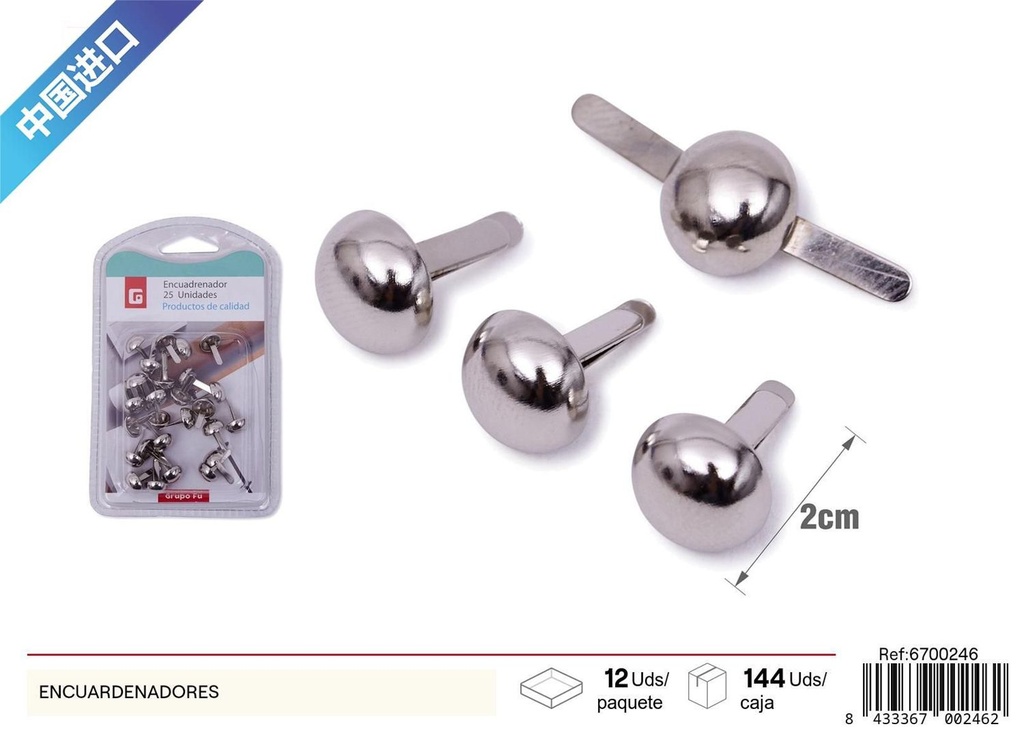 Encuadernadores metálicos 25pcs - Papelería