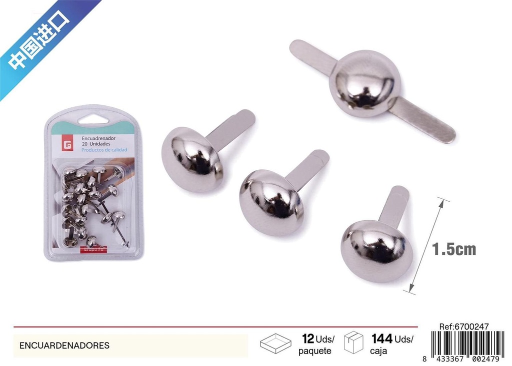 Encuadernadores metálicos 20pcs - Papelería