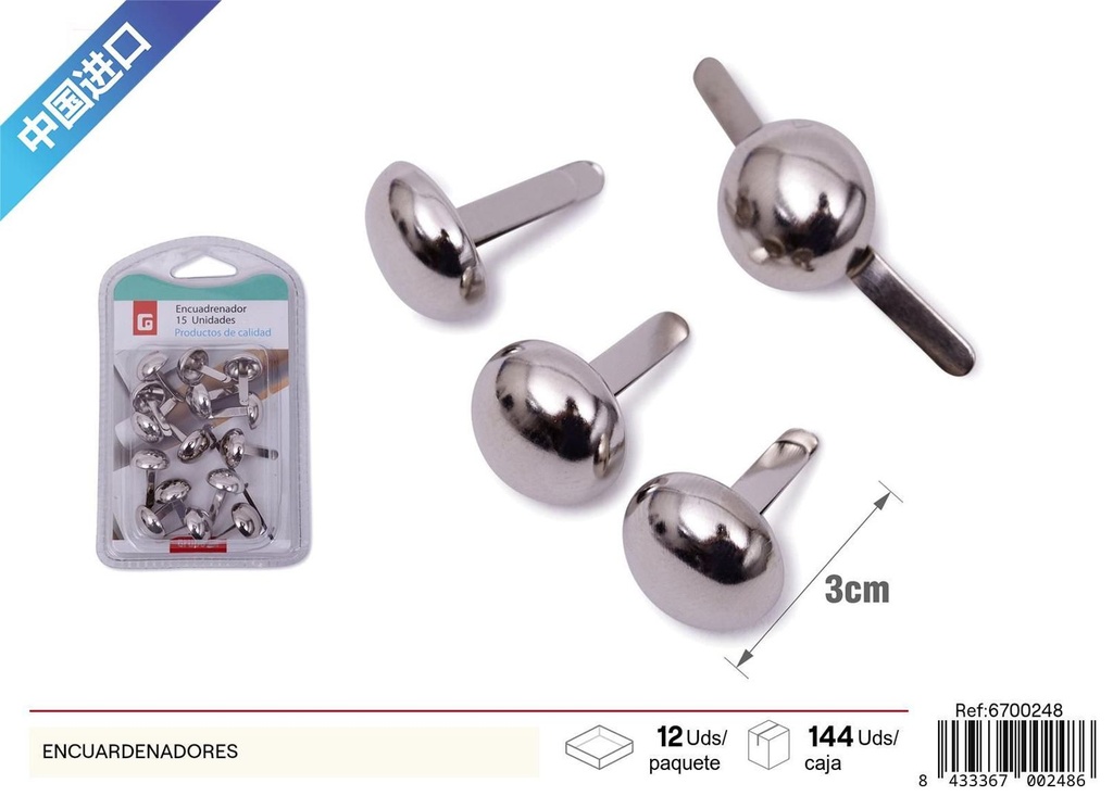 Encuadernadores metálicos 15pcs - Papelería
