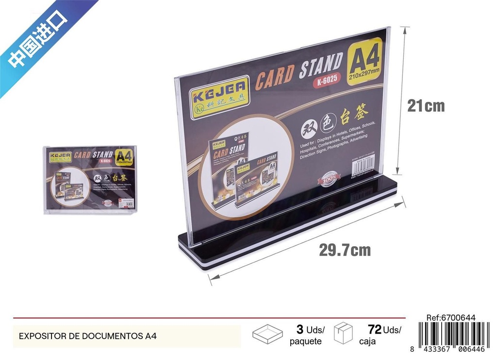 EXPONEDOR DE DOCUMENTOS A4 - Material de oficina