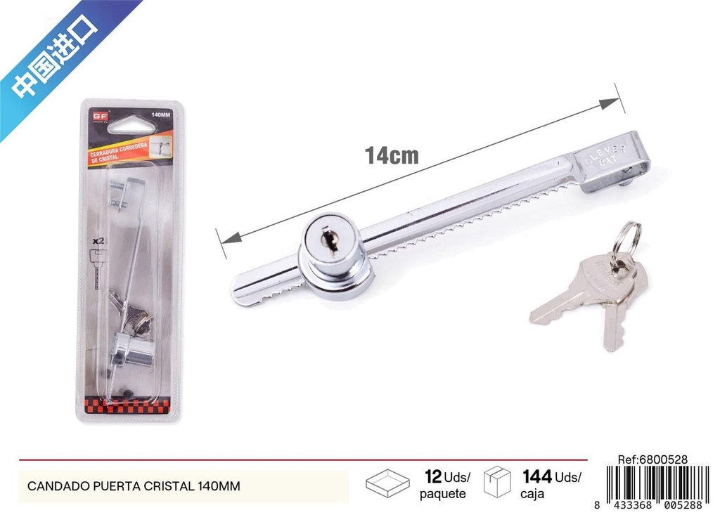 Candado para puerta de cristal 140mm para seguridad