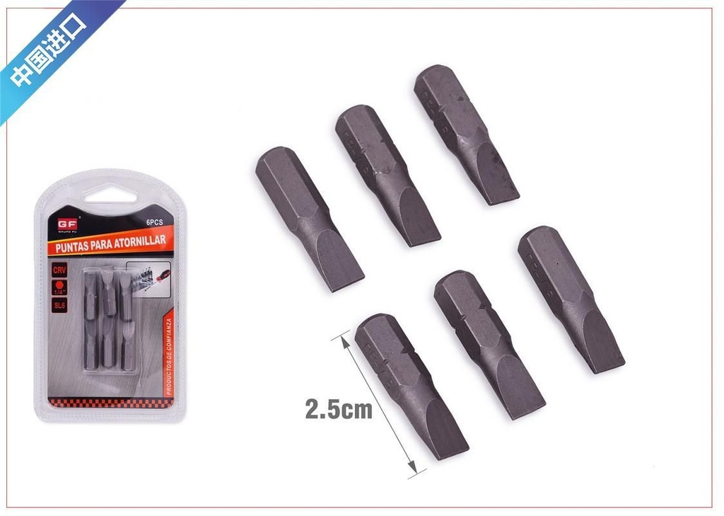 Puntas para destornillador 6mm 6pcs para bricolaje