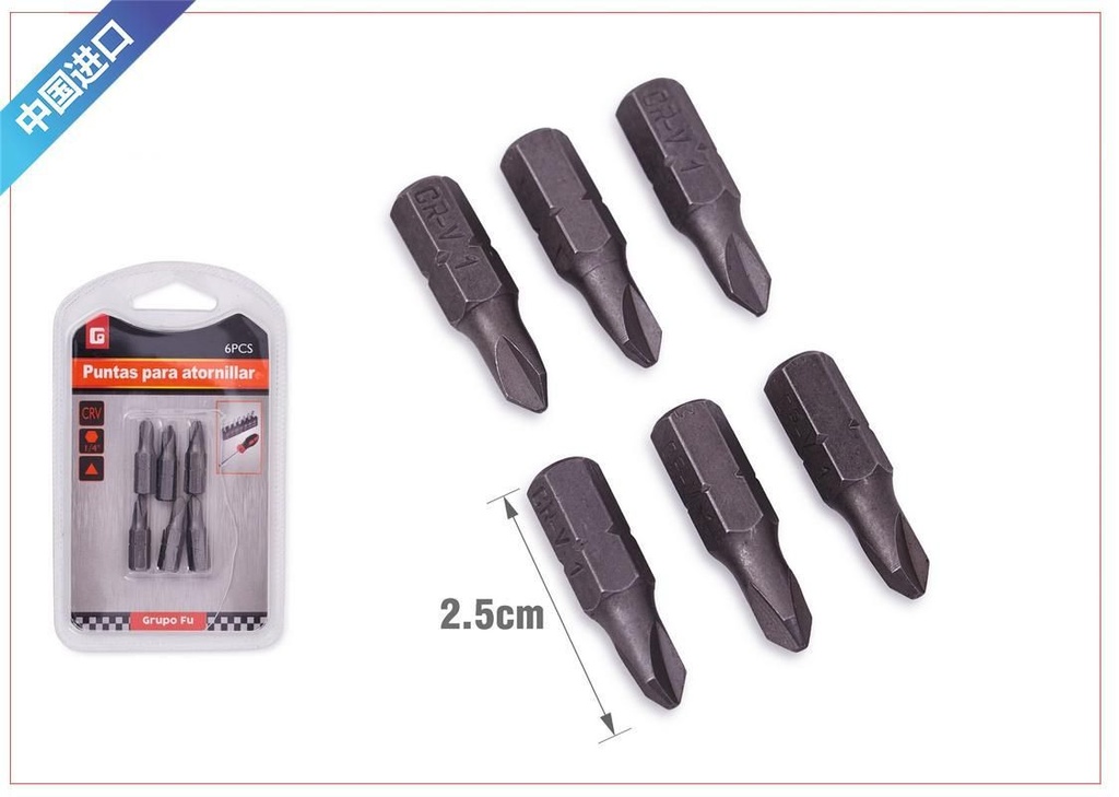 Puntas destornillador 6pcs para bricolaje y herramientas