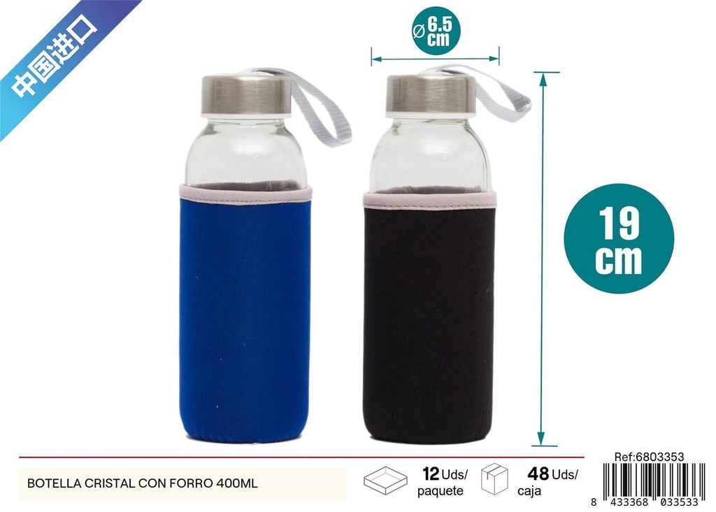 Botella de cristal con forro 400ML - Utensilios de cocina