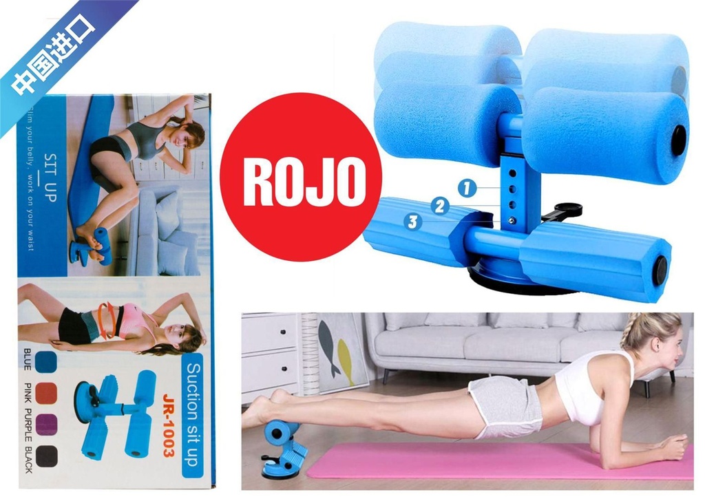 Soporte para abdominales rojo para ejercicios y entrenamiento en casa