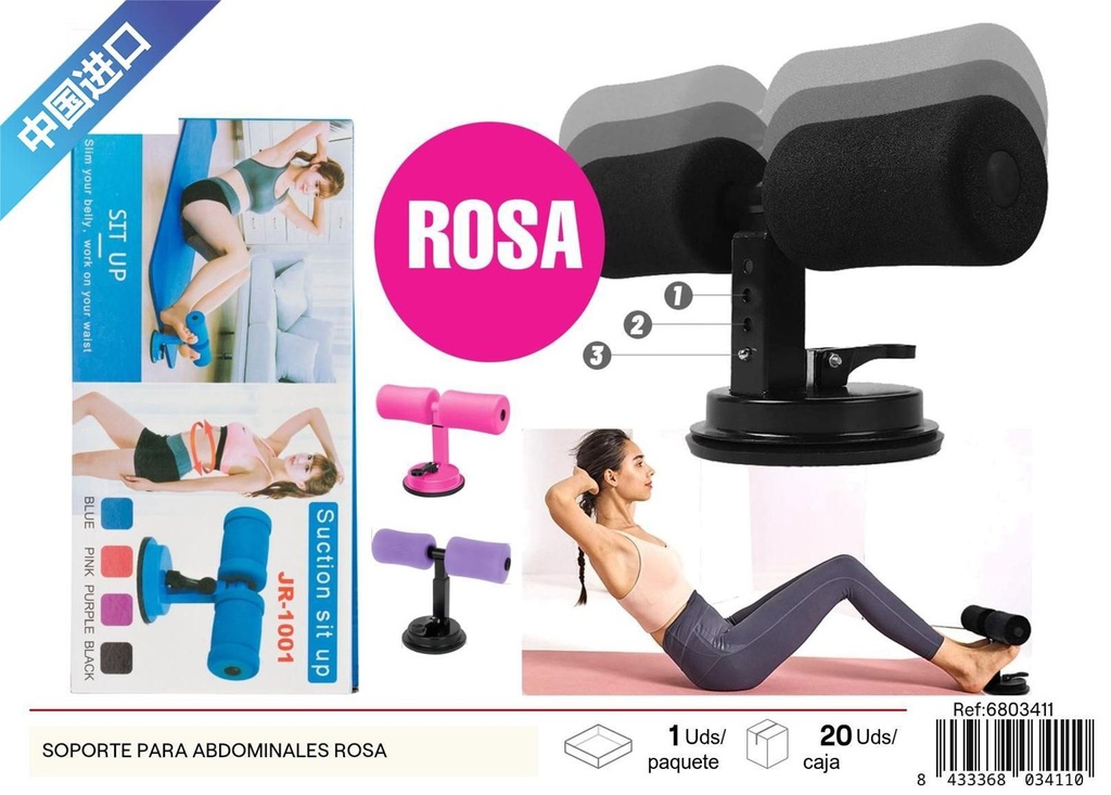 Soporte para abdominales rosa - Equipamiento de fitness