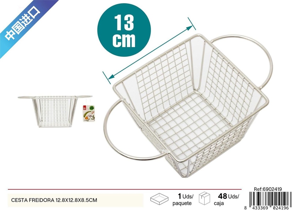 Cesta de fritura de acero inoxidable 12.8x12.8x8.5cm - Accesorios de cocina