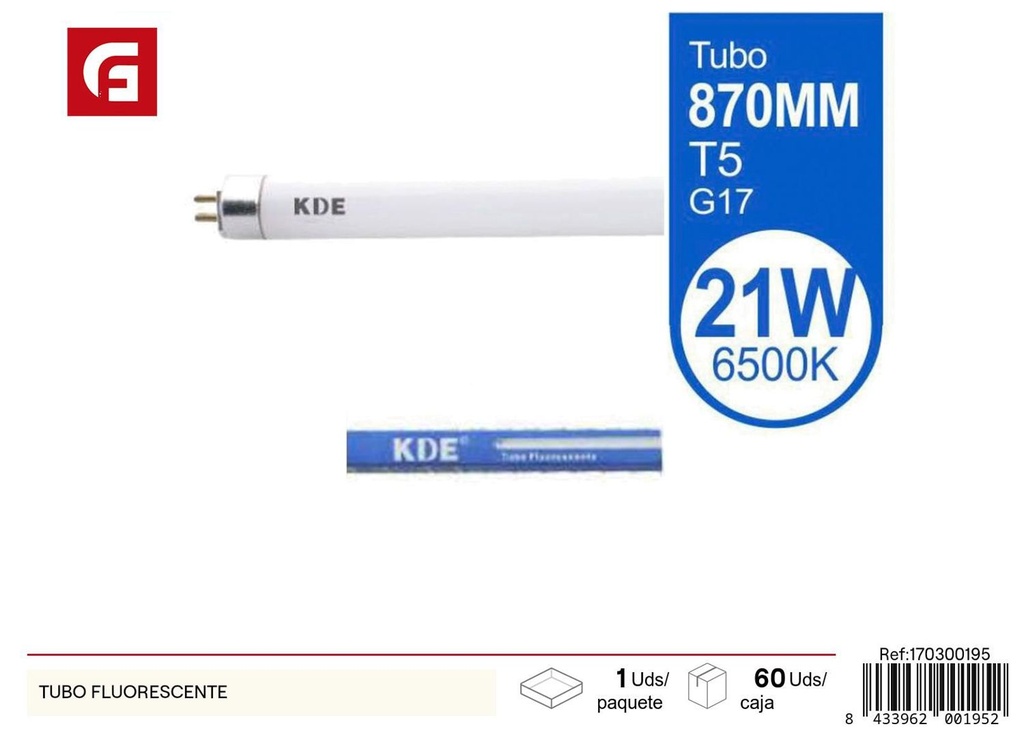 Tubo fluorescente para iluminación eléctrica