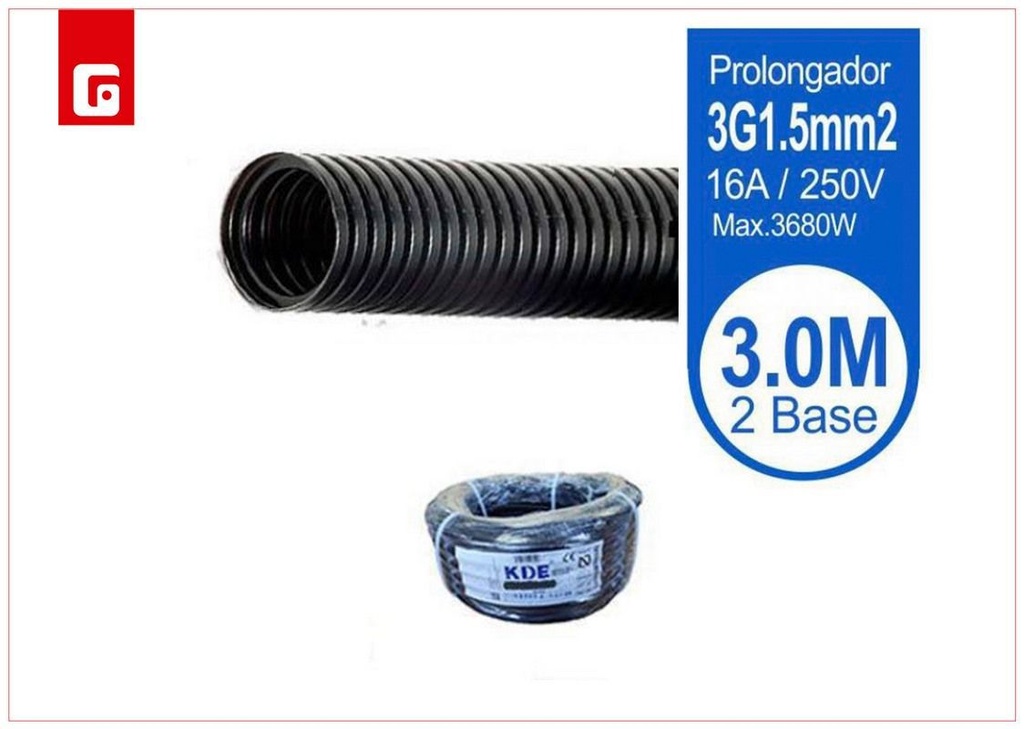 Tubo coarrugado negro 16mm, 10 metros para electricidad