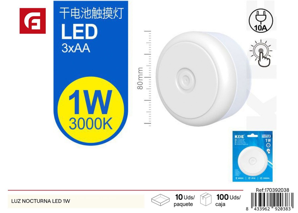 Luz nocturna LED 1W - Iluminación y luces decorativas