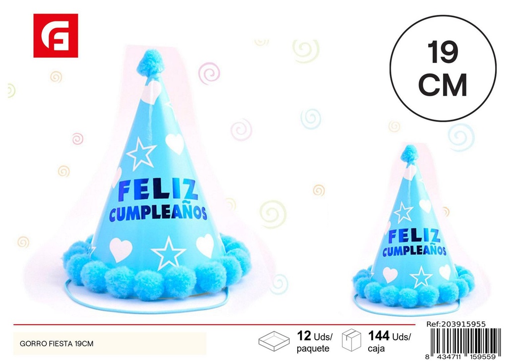 Gorro de fiesta 19cm para celebraciones y eventos